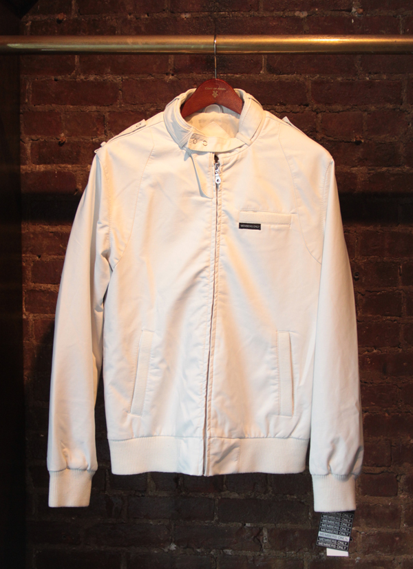 White Vintage Members Only Er Jacket This Week Where Did You Get That Features Members Only Classic Er Leather Jacket Zippered At The Front With A Snap On Tap