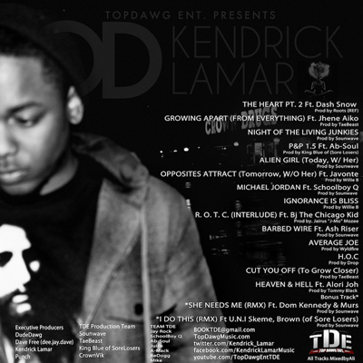Kendrick Lamar OD Cover (Back) Kendrick Lamar OD Cover (Back)