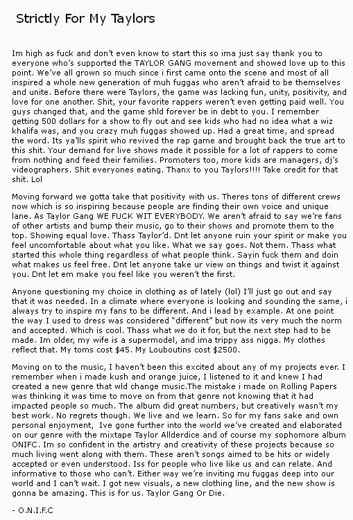 wiz letter